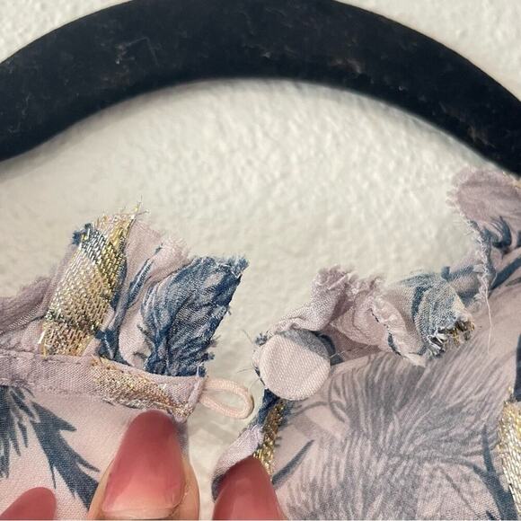 ALLSAINTS Caylan Harris floral mini dress size 2 sleeveless TK Neck ruffled - Picture 13 of 16